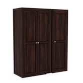 ONIJA  Wooden 3 Door Wardrobe for Clothes with 8 Shelf Storage & Hanging Space - Sheesham Wood Almirah for Bedroom